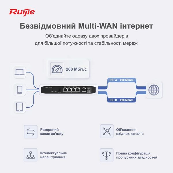 Бездротовий маршрутизатор Ruijie Reyee RG-EG105G-P V2 RG-EG105G-P V2 фото