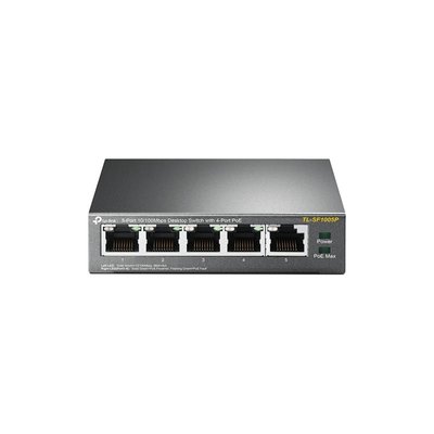 Комутатор TP-Link TL-SF1005P (1хFE, 4xFe PoE, max 53W) TL-SF1005P фото