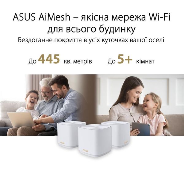 Wi-Fi Mesh система Asus ZenWiFi XD4 Plus 3PK White XD4 PLUS (W-3-PK) фото