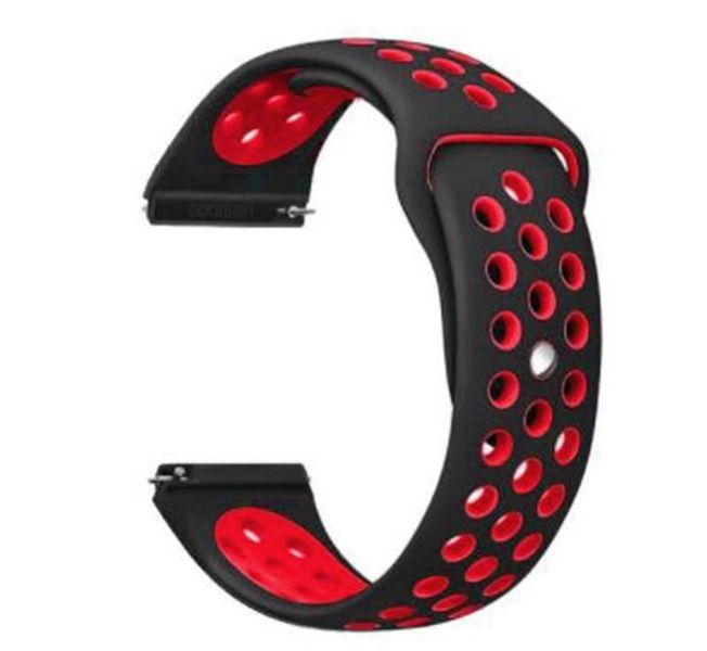 Ремінець BeCover Nike Style для Amazfit Stratos 1/2/2S/3/GTR 2/GTR 47mm/GTR Lite 47mm/Nexo/Pace Black-Red (705812) 705812 фото