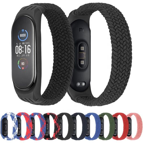 Ремінець BeCover Elastic Nylon Style для Xiaomi Mi Smart Band 5/Mi Smart Band 6 Size M Black/Red (706146) 706146 фото