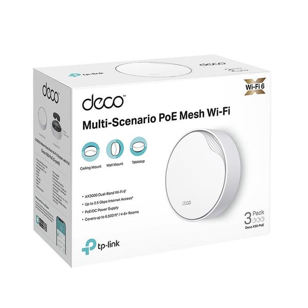 WiFi Mesh система TP-Link Deco X50-PoE(3-pack) Deco X50-PoE(3-pack) фото